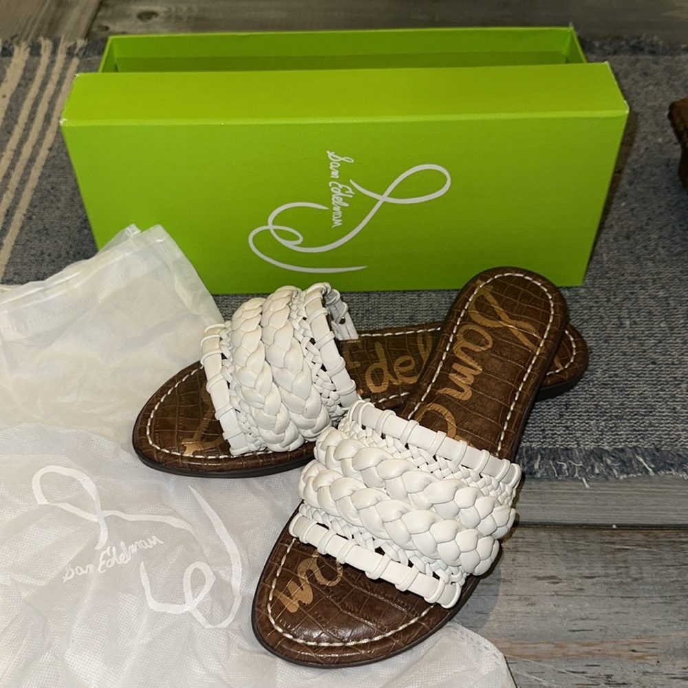 Sam Edelman Giada White Woven Sandal Size 9